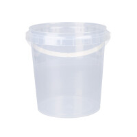 Bucket with plastic handle, PP, round, 0.98 liters, food...