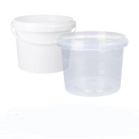 Bucket with plastic handle, PP, round, 1.5 liters, food-safe