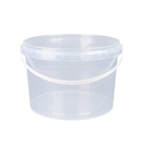 Bucket with plastic handle, PP, round, 2 liters, food-safe