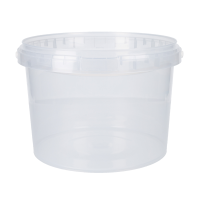 Bucket with plastic handle, PP, round, 3 liters, food-safe Transparent