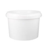 Bucket with plastic handle, PP, round, 3 liters, food-safe  White