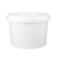 Bucket with plastic handle, PP, round, 3 liters, food-safe  White