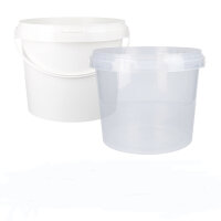 Bucket with plastic handle, PP, round, 4 liters, food-safe