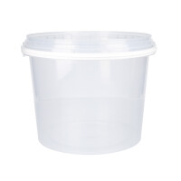 Bucket with plastic handle, PP, round, 4 liters, food-safe Transparent