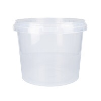 Bucket with plastic handle, PP, round, 4 liters, food-safe Transparent