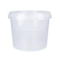 Bucket with plastic handle, PP, round, 4 liters, food-safe Transparent