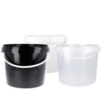 Bucket with plastic handle, PP, round, 5,5 liters, food-safe