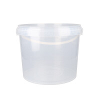 Bucket with plastic handle, PP, round, 5,5 liters food safe Transparent