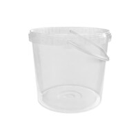 Bucket with ergonomic handle, PP, round, 10 liters, food-safe Transparent