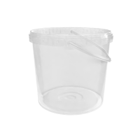 Bucket with ergonomic handle, PP, round, 10 liters, food-safe Transparent