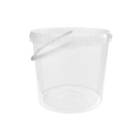 Bucket with ergonomic handle, PP, round, 10 liters, food-safe Transparent