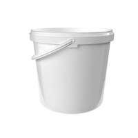 Bucket with ergonomic handle, PP, round, 10 liters, food-safe White