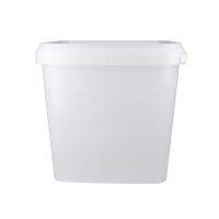 Eimer mit Kunststoffgriff eckig 8 Liter Lebensmittelecht Transparent