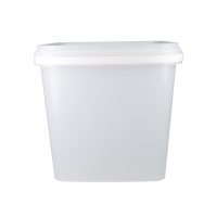 Eimer mit Kunststoffgriff eckig 8 Liter Lebensmittelecht Transparent
