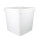 Bucket with plastic handle, PP, square, 8.8 liters, food-safe White