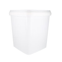 Bucket with plastic handle, PP, square, 10.8 liters, food-safe White