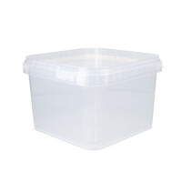 Bucket with plastic handle, PP, square, 3.5 liters, food-safe Transparent