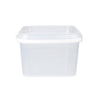 Bucket with plastic handle, PP, square, 3.5 liters, food-safe Transparent