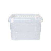 Bucket with plastic handle, PP, square, 3.5 liters, food-safe Transparent