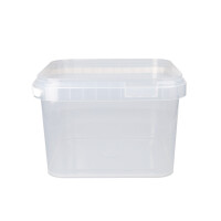 Bucket with plastic handle, PP, square, 3.5 liters, food-safe Transparent