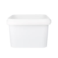 Bucket with plastic handle, PP, square, 3.5 liters, food-safe White