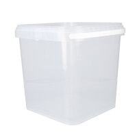 Bucket with plastic handle, PP, square, 5.4 liters, food-safe Transparent