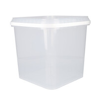 Bucket with plastic handle, PP, square, 5.4 liters, food-safe Transparent