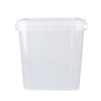 Bucket with plastic handle, PP, square, 5.4 liters, food-safe Transparent