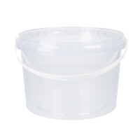 Bucket with plastic handle, PP, round, 2 liters,...