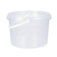 Bucket with plastic handle, PP, round, 2 liters,...