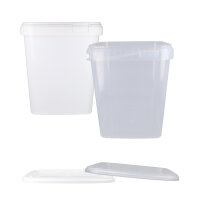 Plastic bucket with lid, PP, square, 10. 8 liters, food safe