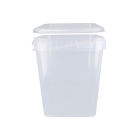 Eimer mit Deckel eckig 10 Liter Lebensmittelecht Transparent