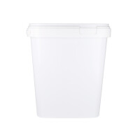 Plastic bucket with lid, PP, square, 10. 8 liters, food safe White