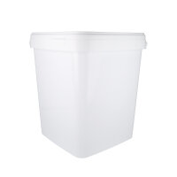 Plastic bucket with lid, PP, square, 10. 8 liters, food safe White