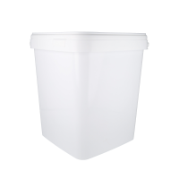 Plastic bucket with lid, PP, square, 10. 8 liters, food safe White