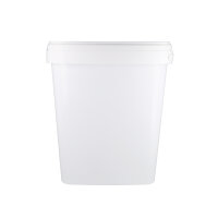 Plastic bucket with lid, PP, square, 10. 8 liters, food safe White