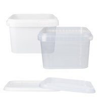 Plastic bucket with lid, PP, square, 3.5 liters, food-safe