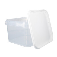 Plastic bucket with lid, PP, square, 3.5 liters,...