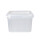 Plastic bucket with lid, PP, square, 3.5 liters, food-safe Transparent