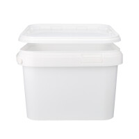 Plastic bucket with lid, PP, square, 3.5 liters,...