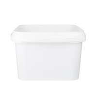 Plastic bucket with lid, PP, square, 3.5 liters, food-safe White