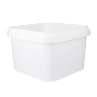 Plastic bucket with lid, PP, square, 3.5 liters, food-safe White