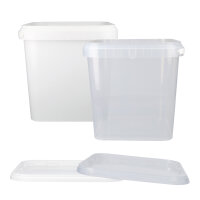 Plastic bucket with lid, PP, square,5.4 liters, food-safe