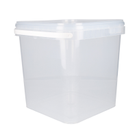 Eimer mit Deckel eckig 5 Liter Lebensmittelecht Transparent