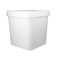 Plastic bucket with lid, PP, square, 3.5 liters, food-safe White White