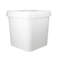Plastic bucket with lid, PP, square, 3.5 liters, food-safe White White