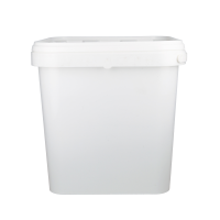 Plastic bucket with lid, PP, square, 3.5 liters, food-safe White White