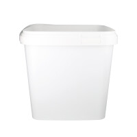 Plastic bucket with lid, PP, square, 8.8 liters, food-safe White