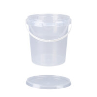 Plastic bucket with lid, PP, round, 0.98 liters, food safe