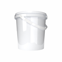 Plastic bucket with lid, PP, round, 0.98 liters, food safe